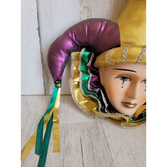 Ceramic hanging jester face clown home decor figure vintage - Picture 2 of 9